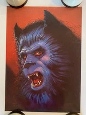 Wolf Werewolf Vintage Poster Original Pro Arts 1980 Montgomery Elliot Halloween