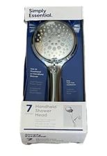 Simply Essential 7-Spray Handheld Shower Head High Pressure 3 Zone in Chrome NEW