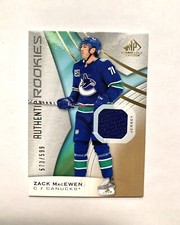 Zack Macewen 2019-20 UD Sp Game Used Rookie JSY VANCOUVER CANUCKS 🔥🔥