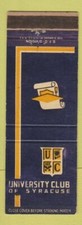 Matchbook Cover - University Club of Syracuse NY WEAR