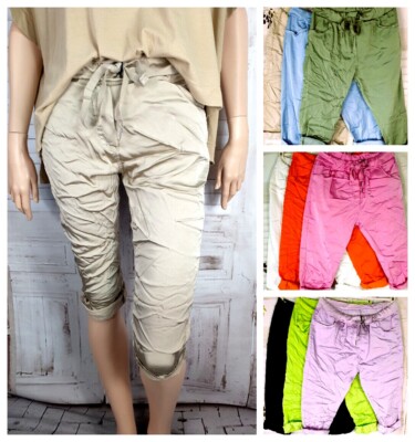 Toller Sommer Look Capri/Bermuda glänzend Glanzhose shiny Satinhose  Gr.38-40/42