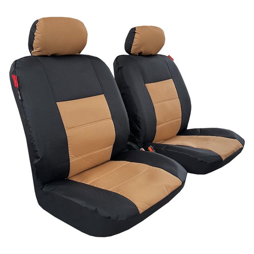 Car Seat Covers For MG ZS ZST, Beige Black Canvas Automotive Protector Front Set eBay