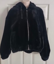 Women's Jacket Hoodie Winter Black Bershka Jacket Size Eur L