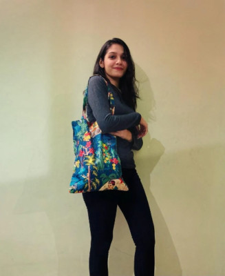 Botanical Tote Bag / Market Bags/ Frida Kahlo Tote Bag Cotton / Gift For Her