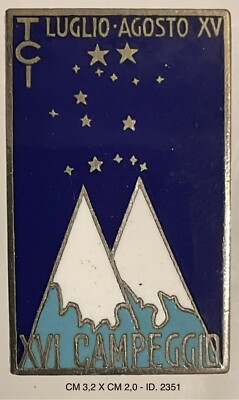 MONTE ROSA VAL D AYAS AOSTA BADGE TOURING CLUB ITALIAN XVI° CAMPING 1937