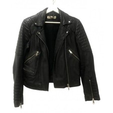 Whistles Black Leather Biker Jack With Silver Hardwear 12