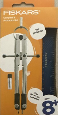 Fiskars Protractor and Compass Set New