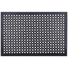 Commercial Door Mat 24 in x 36 in Sturdy Rubber Anti-Slip Black Machine-Made