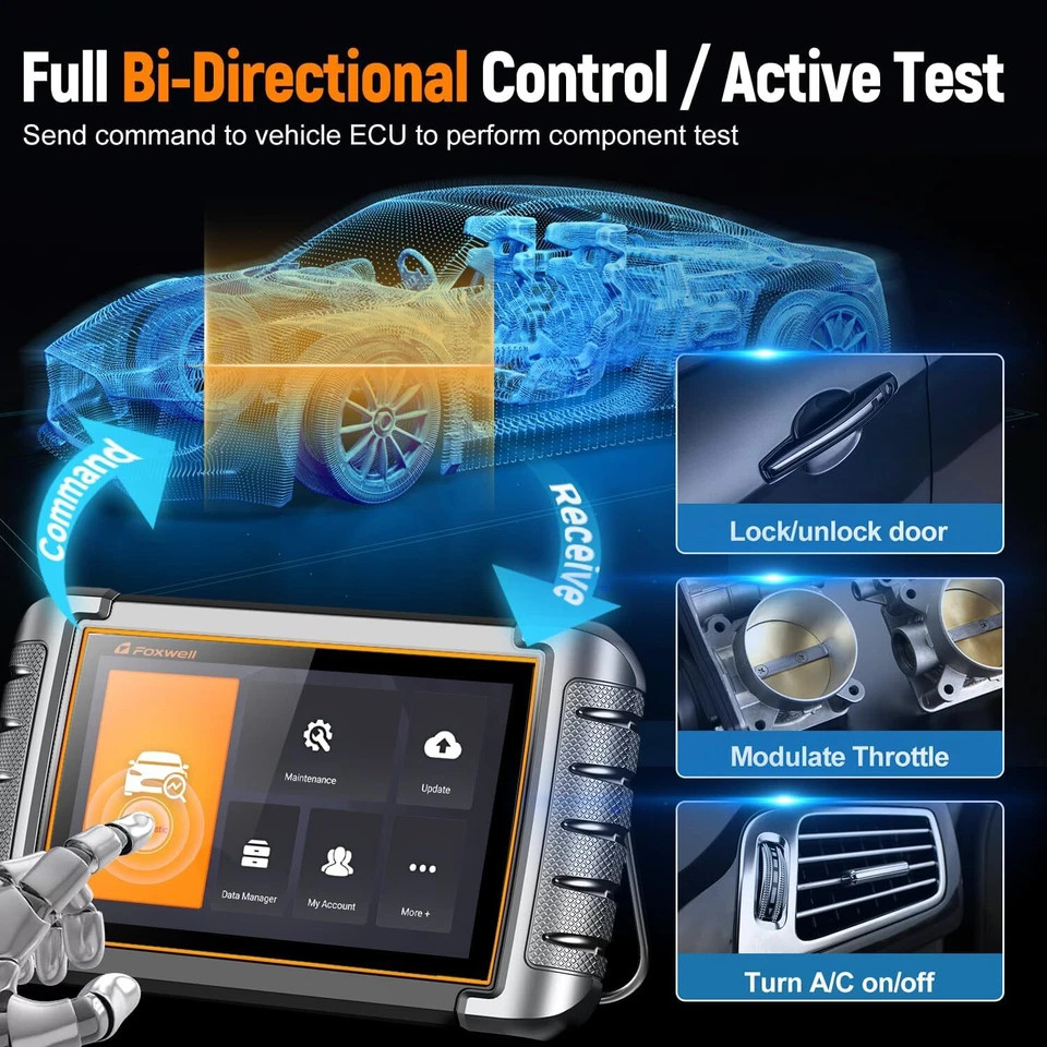Foxwell NT809 Pro All System Bidirectional Car OBD2 Scanner Diagnostic Scan Tool - Image 3 of 4