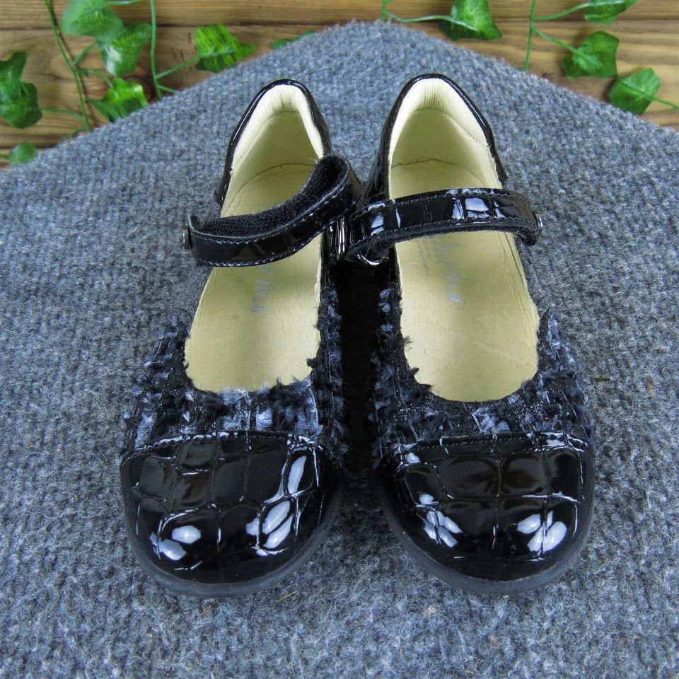 Naturino Girls Mary Jane  Sz T 8.5 Medium Black Leather Hook & Loop - Image 2 of 4