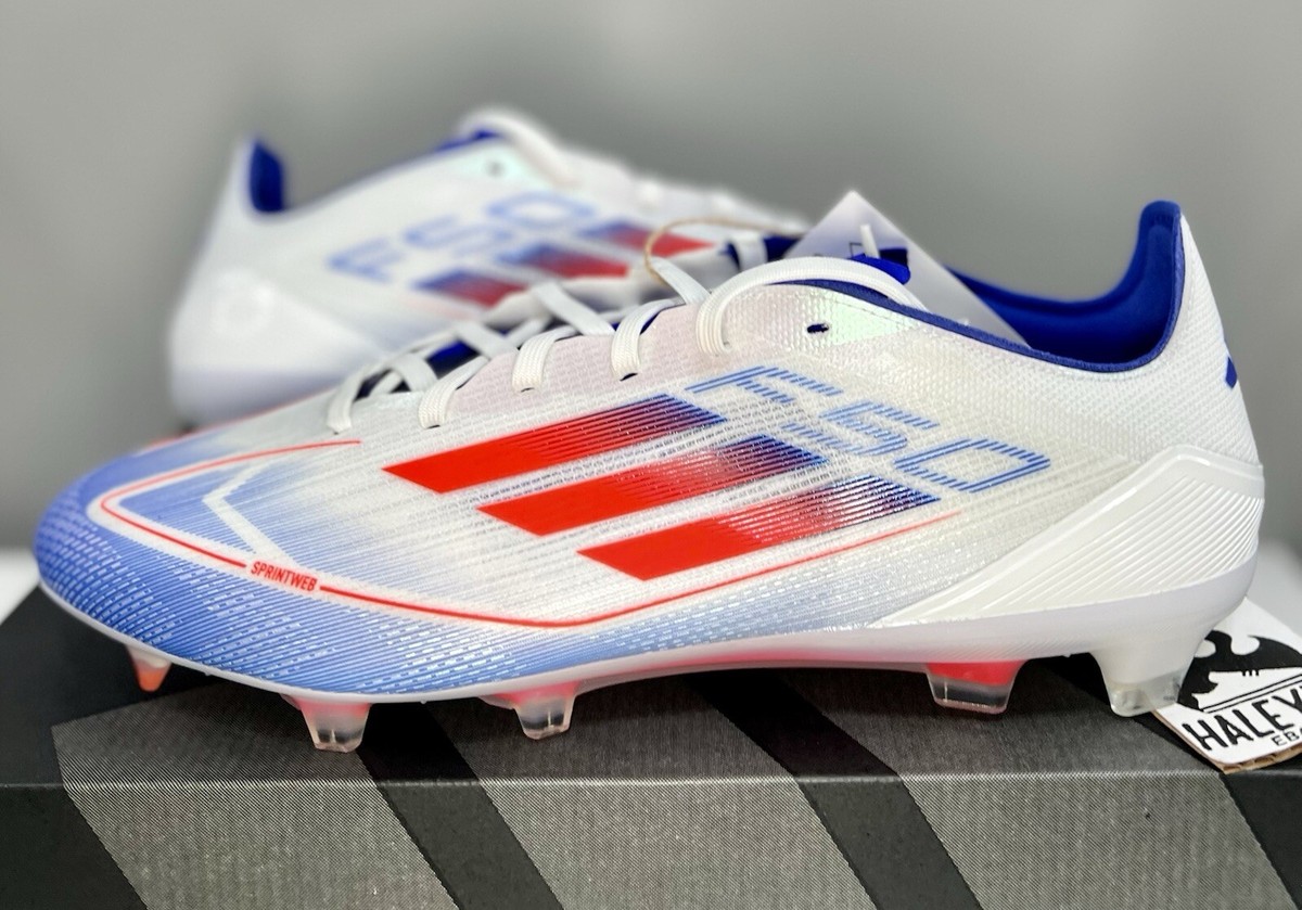 adidas F50 Pro FG Cloud White Solar Red Lucid Blue | Men's Size