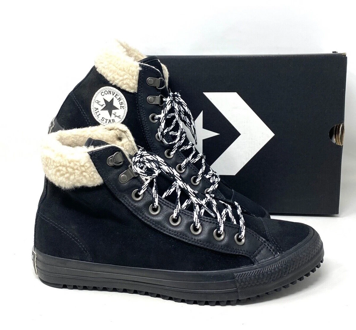 Converse Chuck Taylor PC Boot High Black Suede Men s Sneakers Custom 160844C BLK