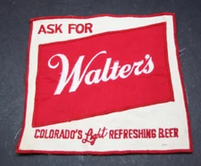 RARE Walter's Beer (Pueblo CO)  8" Embroidered UNIFORM BACK PATCH mint condition