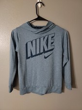 Nike Dri Fit Blue Pullover Hoodie Youth Size S Graphic READ