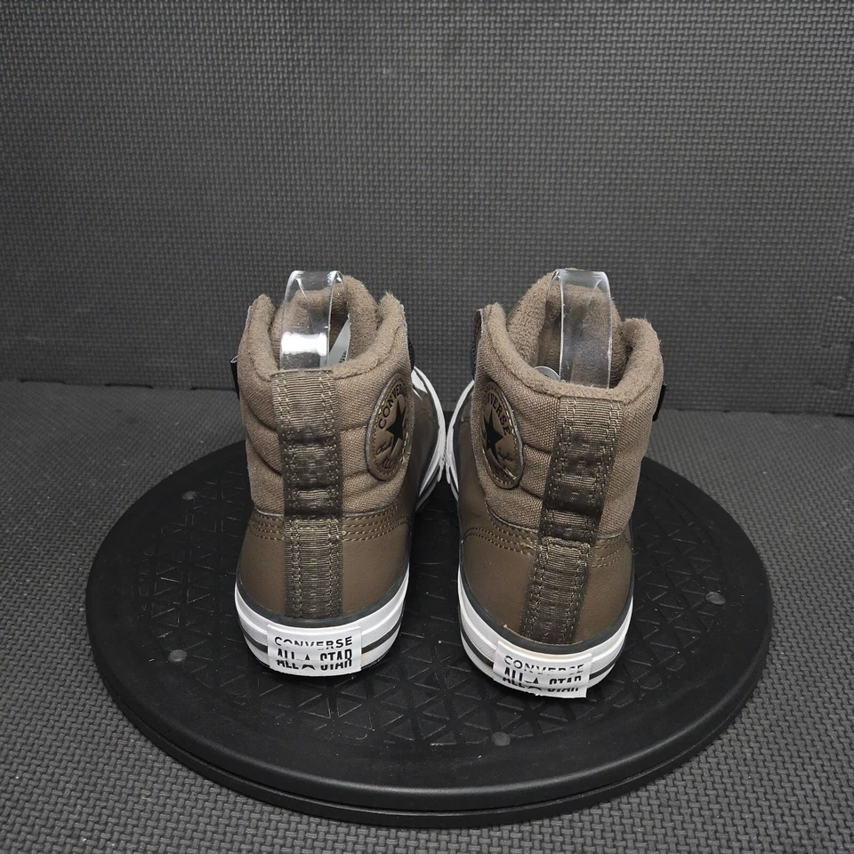 Converse Berkshire Fleece Hi Top Shoes Youth Sz 2 Brown White Leather Sneakers - Image 4 of 4