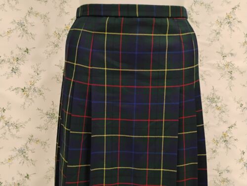 Pendleton USA Skirt Womens 14 Virgin Wool Celebration Tartan Green Pleated - Picture 3 of 11