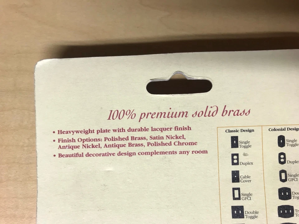 Baldwin~4741.151.CD~方形斜边双~墙板~古董~缺螺丝 — 第 4/4 张图片