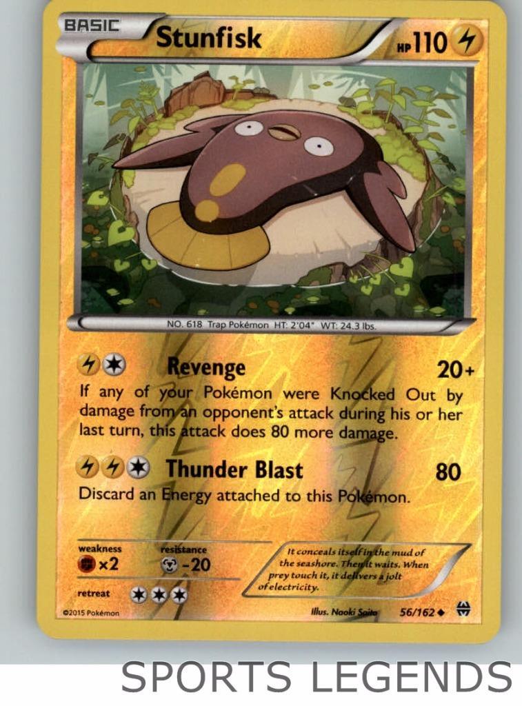 2015 pokemon Breakthrough reverse holo Stunfisk 56/162