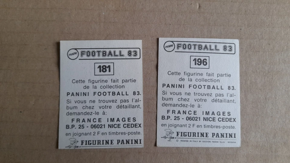 2 stickers PANINI FOOTBAL 83, YVES IBANEZ + MULHOUSE 1893, N° 181 + 196 - Photo 2/2
