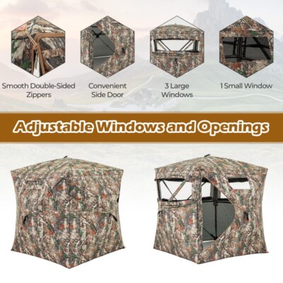 360°One Way See Portable Pop-Up Ground Hunting Blind Hunting Tent