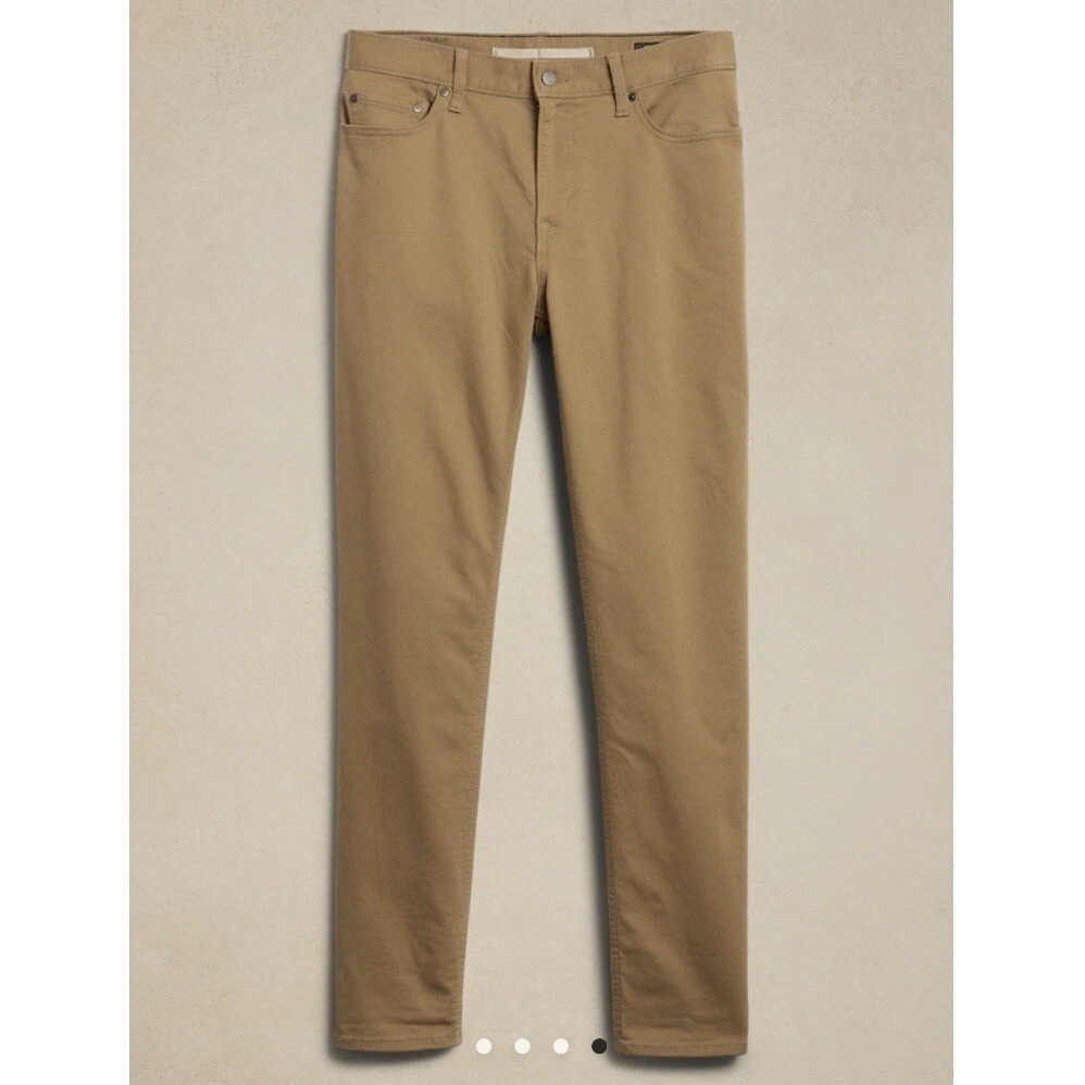 Banana Republic Slim Fit Traveler Pants Khaki Tan Whiskey Men Multiple Sizes NEW