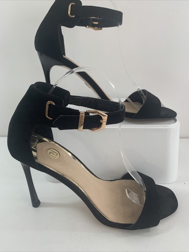 RIVER ISLAND Black Strappy Stiletoe 