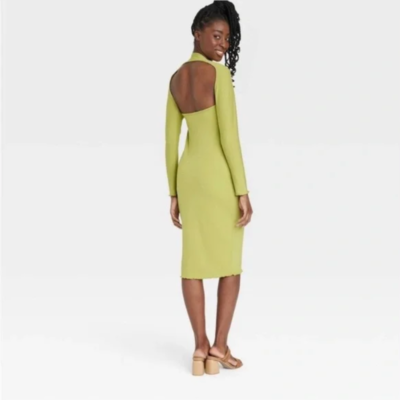 bodycon dress with cutouts Sammy B Women's Long Sleeve Cut Out - Green Medium Divide and Contour White Ankle Women's Light blue Smocked Silk Satin Colors:Black 514