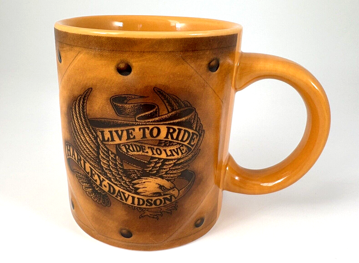 Harley Davidson Live To Ride Orange Ceramic Mug Cup Official 2014- 14 oz |  eBay
