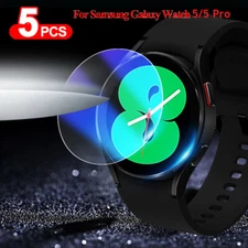 5 PACK 40/44/45 For Samsung Galaxy Watch 5/5 Pro Tempered GLASS Screen Protector