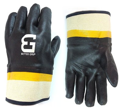 Better Grip Heavy Duty Sandy finished Chemical Resistant PVC glove-BG105BLK/YEL