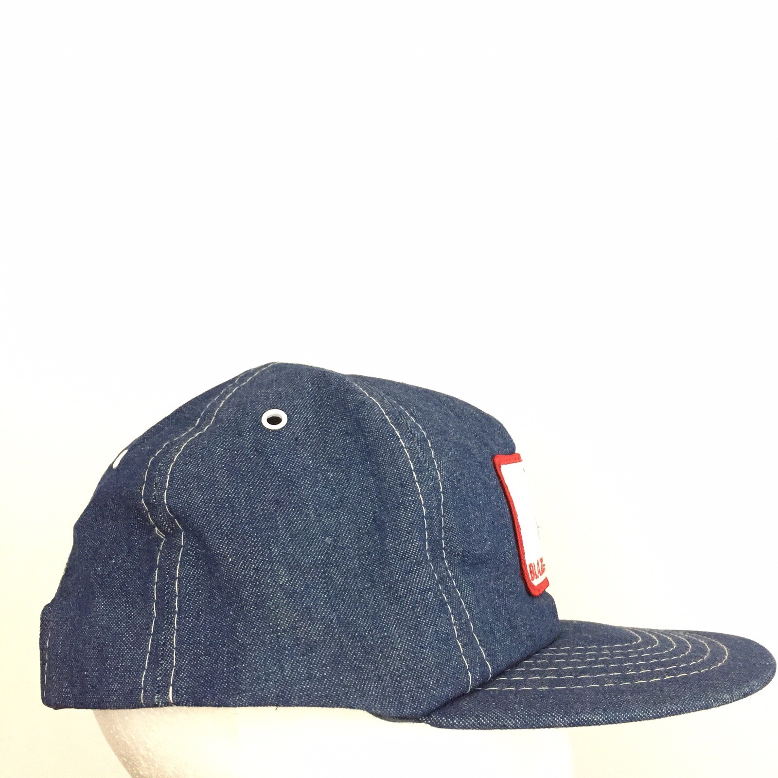 Vtg Blaze Engineering Patch Hat Script Logo Denim… - image 3
