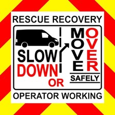 200mm Recovery Truck Sticker Slow Down Move Over Transit Sprinter Man Mercedes