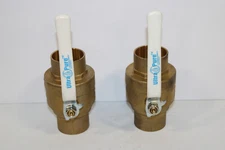 LOT (2) 2" ULTRAPURE UPBA485B LF BRONZE BALL VALVE FULL PORT CXC 600# WOG NEW