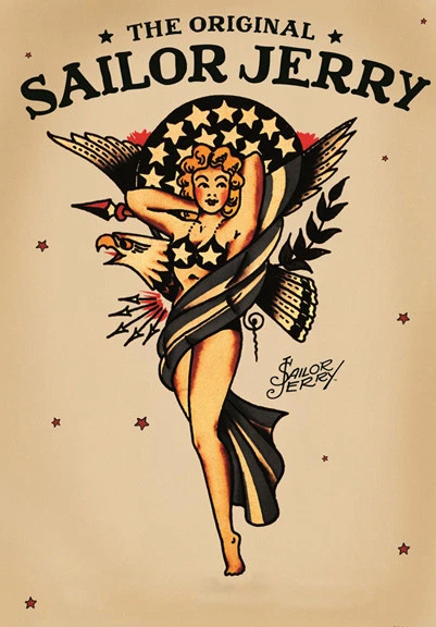 Sailor Jerry Tattoo Art 14 x 11 Photo Print
