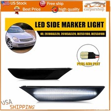 For Infiniti G35 Sedan 4D 2003-2006 White Front Bumper LED Side Marker Lights S