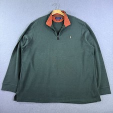 Polo Ralph Lauren Men's Quarter Zip Pullover Estate Rib Green Size 2XL Preppy