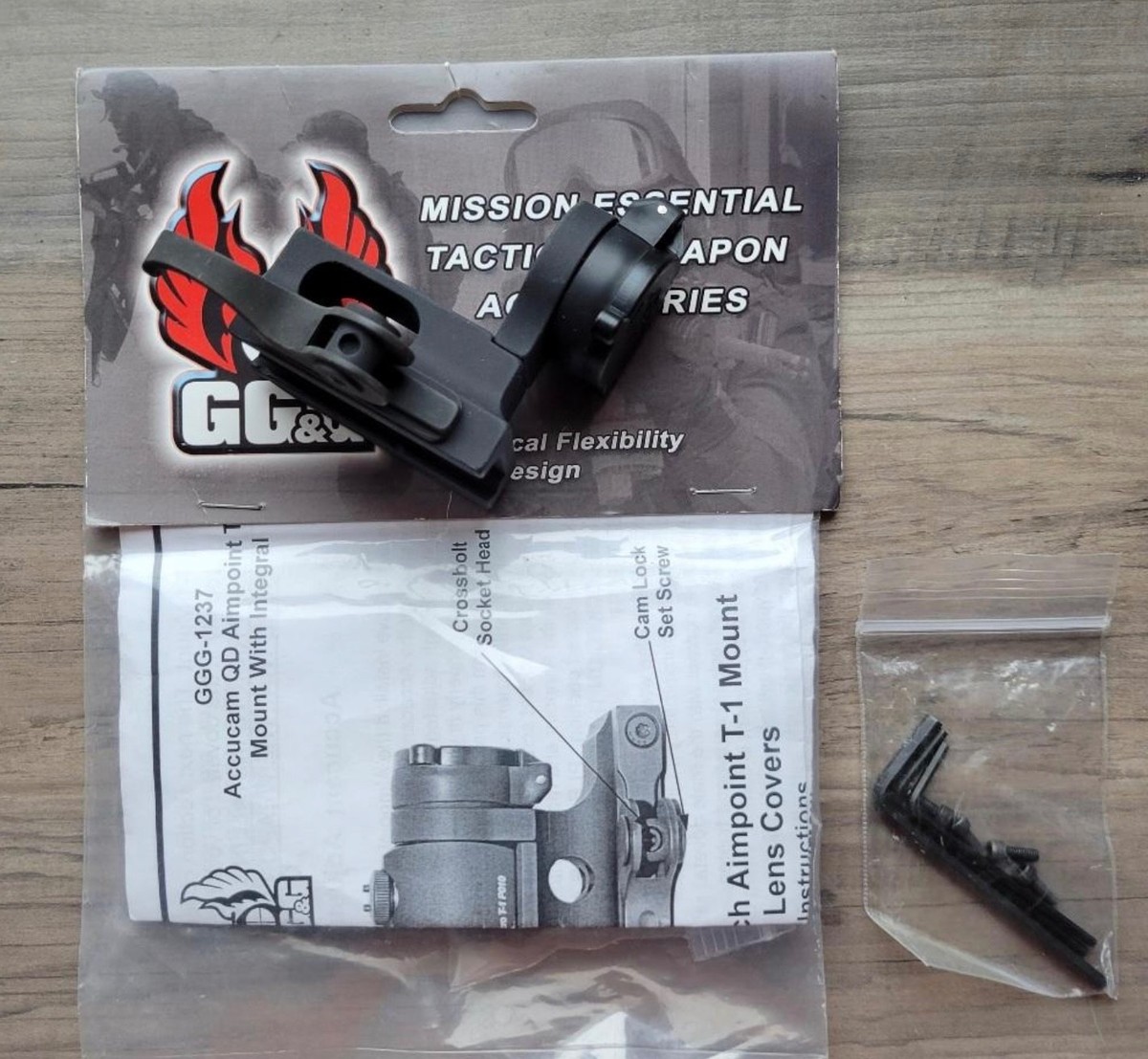 GG&G Accucam Quick Detach Lever GGG-1237 Mount for Aimpoint T1/H1