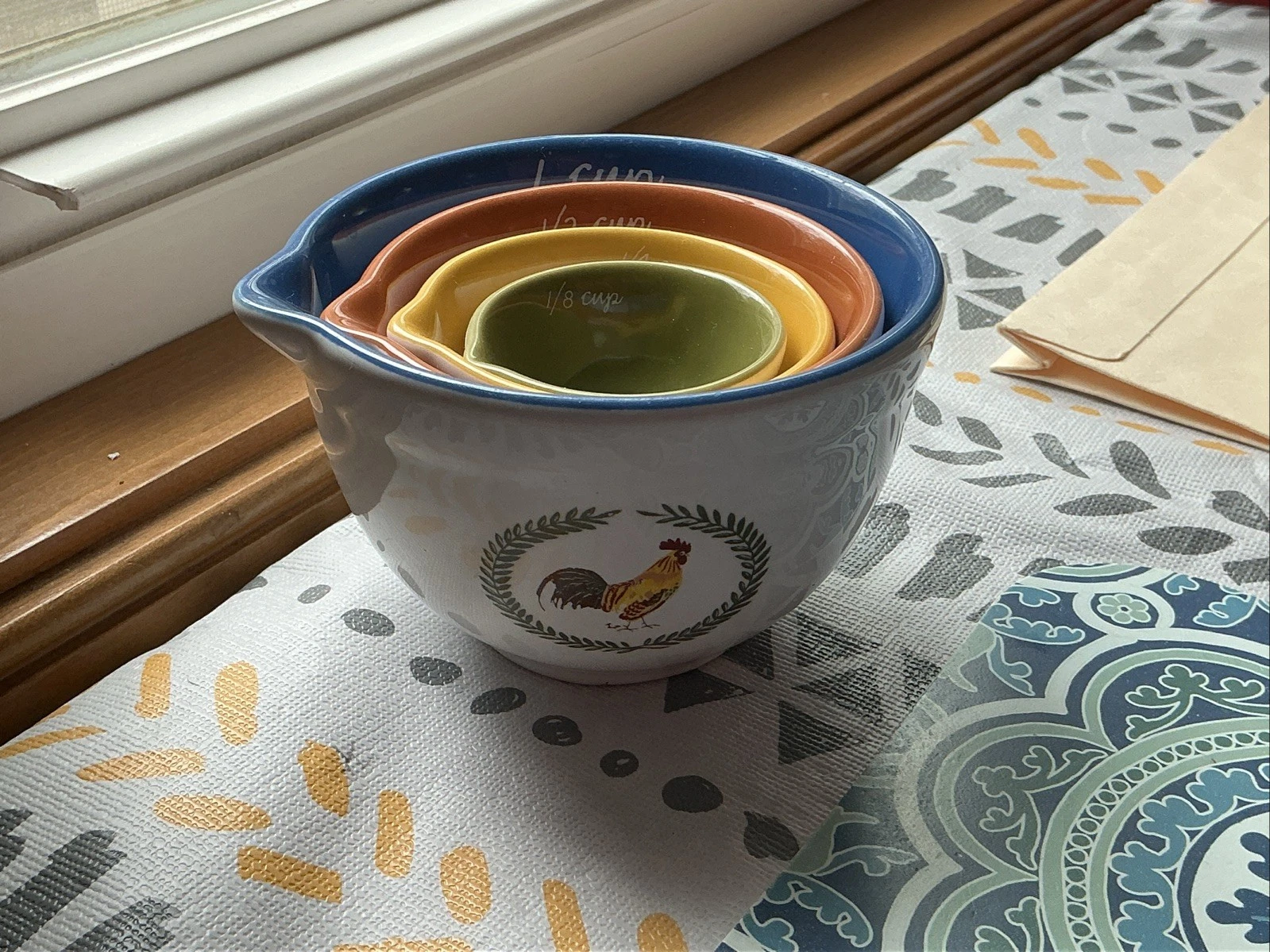 Rooster Nesting Measuring Cups Set of 4 1 Cup 1/2 Cup 1/4 Cup 1/8 Cup