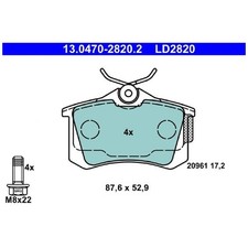 Satz Bremsbeläge Bremsklötze hinten für Audi A4 B5 8D2 8D5 A6 C5 4B2 | 241480