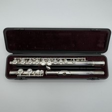 YAMAHA YFL-221 Student Flute Nickel Silver Plated Used with Hard Case From JAPAN
