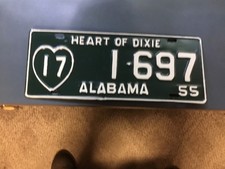 alabama license plate 1955