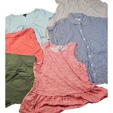 Lot of 6 sz Large mixed brands summer lot shorts top tank career casual bundle