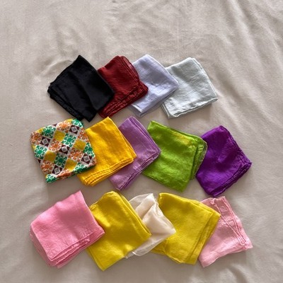 Vtg Pure Silk Handkerchiefs Pocket Squares Magic Silks Lot of 14 Colorful Square