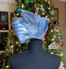 Vintage Scruples Originals Eve Andréa Light Blue Beaded, Women’s Church Hat