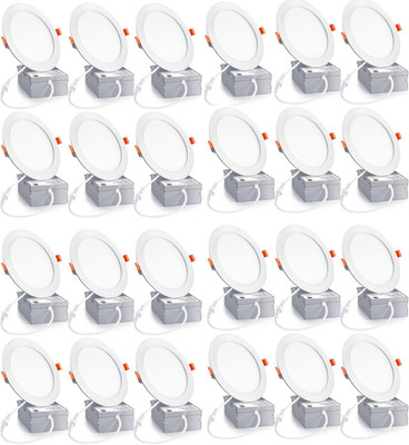 24 Pack 6'' LED Recessed Lights - 6000K Daylight, 12W Canless Slim Panel