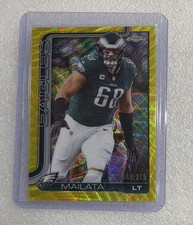 2025 Topps Chrome Football Jordan Mailata Yellow Wave Refractor /275 Eagles