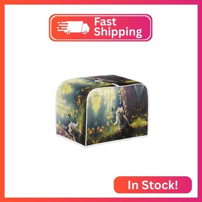 Xoenoiee Cat Butterfly Spring Forest Pattern Toaster Cover Waterproof Toaster Co