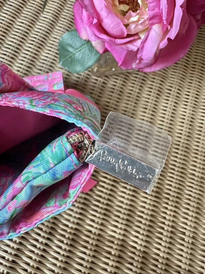 Conjunto de Pincéis Estojo de Maquiagem Lilly Pulitzer Bali Azul Manchado no Vale Rosa NOVO - Imagem 3 de 4