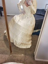 Bridal Originals Sz 22? Acetate Satin Vintage Bridal Gown ILGWU Alfred Angelo