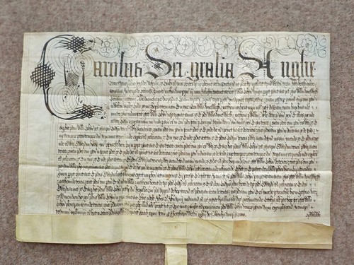 17th century Charles 1st ornate Latin Vellum Deed Document nice Calligraphy